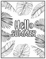 Hello Summer Printable coloring Page  Download Print Or Color Online sketch template