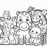 Printable Cute Zoo Animals coloring Page  Download Print Or Color sketch template