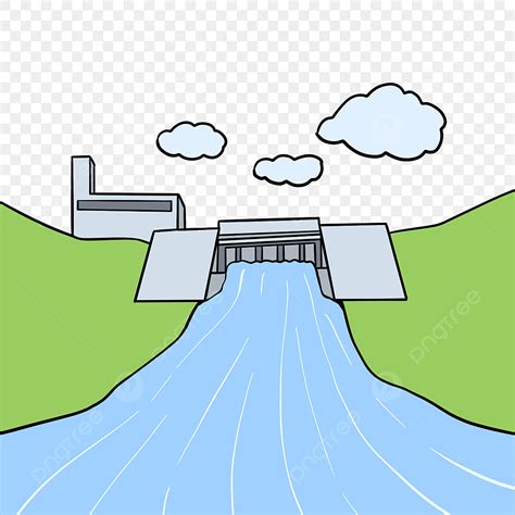 Water Dam Clipart Transparent PNG Hd, Water Conservancy Project Cartoon ...