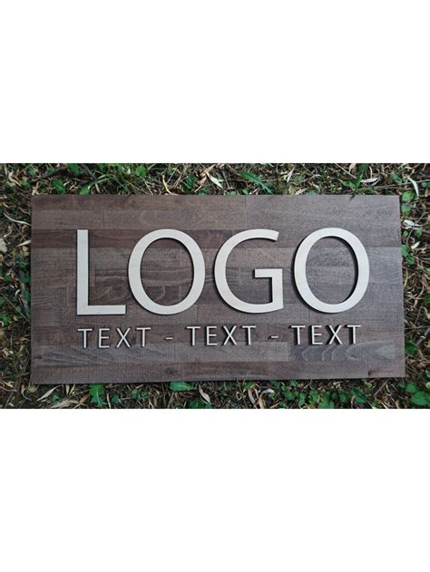 Custom logo on a dark wooden board (80 x 40 cm) - Woodener shop