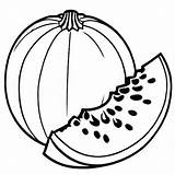 Cantaloupe Outline Black And White Cute coloring Book  Premium AI sketch template