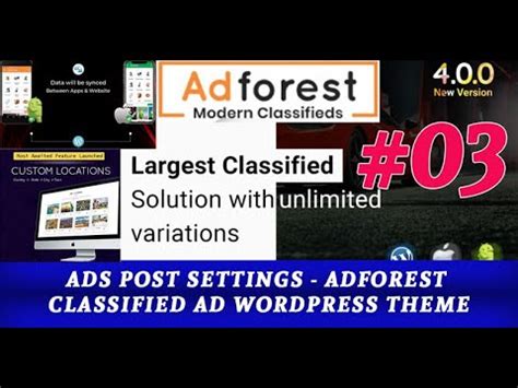 Ads Settings - AdForest Classified Ad Wordpress Theme setup - YouTube