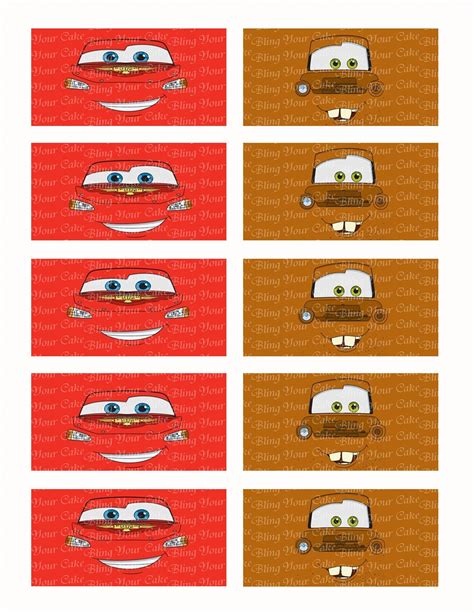 Disney Cars Lightning McQueen & Tow Mater Face Edible Icing Sheet Cake Decor Topper - DC5 | Cars ...