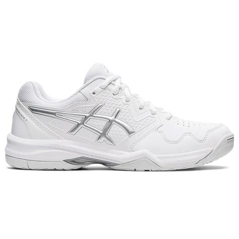 Asics Womens GEL-Dedicate 7 Tennis Shoes - White/Pure Silver - Tennisnuts.com