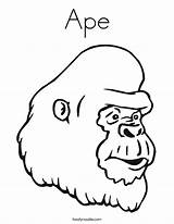 Ape Coloring Page  Twisty Noodle sketch template