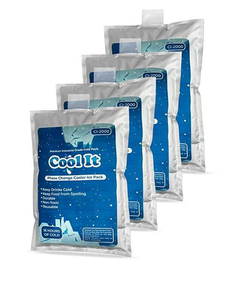 Cool It Ice Packs for Coolers - 10x14in [4pk] Reusable Freezer Ice Pack for Cooler Bags or Large ...