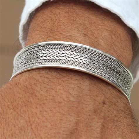 Elegant Cuff 925 Sterling Silver Wide Bracelet - VY Jewelry