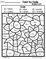 Color By Code Addition sketch template