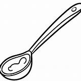 Cartoon Coloring Page Black And White Spoon · Creative Fabrica sketch template