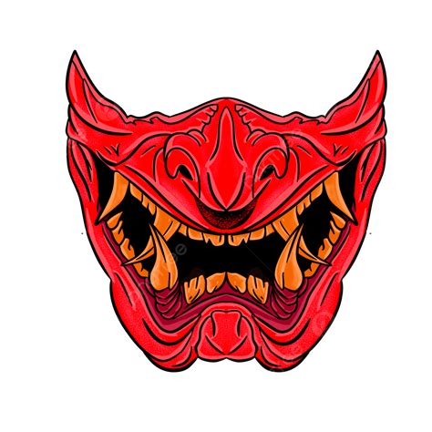 Assustador Oni Máscara Vermelha PNG , Assustador, Máscara Oni, Vermelho Imagem PNG e PSD Para ...