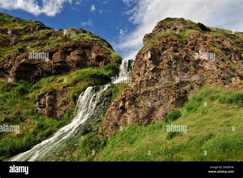 Woodston Burn Waterfall at St. Cyrus National Nature Reserve Stock ...