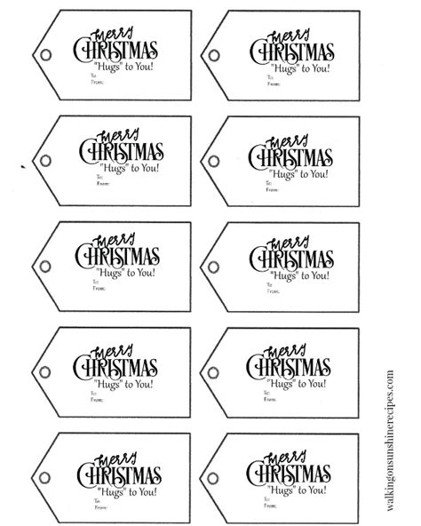 Holidays: FREE Printable Christmas Gift Tags - Walking on Sunshine