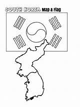 South Korea Flag Coloring Pages  Nation sketch template