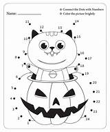 Halloween Dot To Pages For Kids Coloring  sketch template