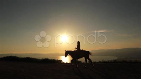 Silhouette of a horse rides off into the sunset 02 Stock Footage,#rides#horse#Silhouette#sunset ...