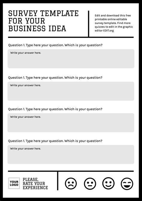 Printable survey editable templates