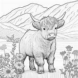 Highland Cow coloring book – Artofit sketch template