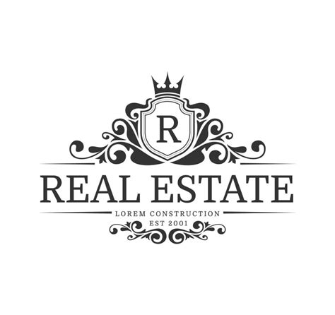 Real estate logo in in black and white colour 19528126 Vector Art at Vecteezy