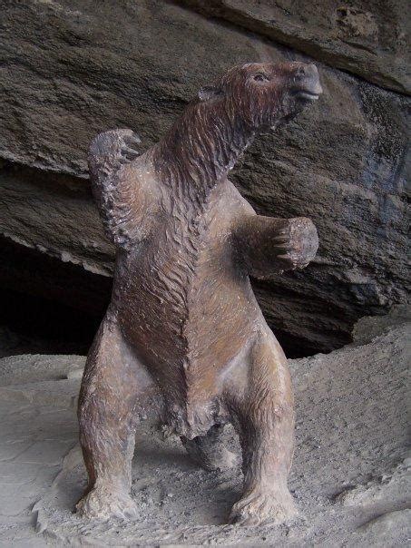 Life size replica of the prehistoric Mylodon, located at the entrance of the Cueva del Milodón ...