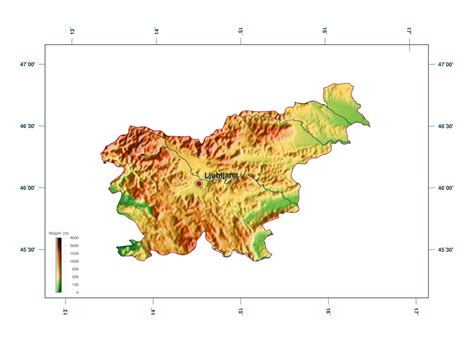 Large elevation map of Slovenia | Slovenia | Europe | Mapsland | Maps ...