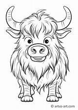 Cute Yak Coloring Page » Free Download Artus Art sketch template
