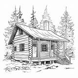 Cabin coloring page – Coloring Corner sketch template