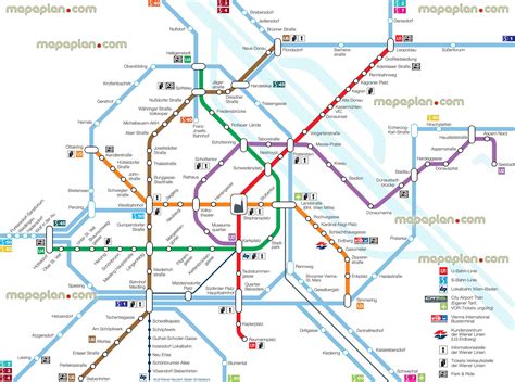 Vienna Map - Vienna U-Bahn / Metro / Tube / Underground / Subway Stations Map