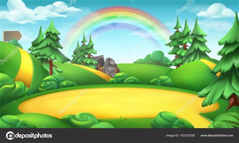 Glade in a forest. Nature landscape 3d vector background — Stock Vector ...