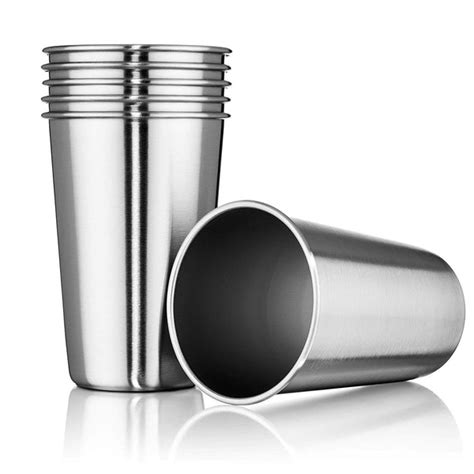 Hudson Stainless Steel Tumblers 16 oz - Set of 6 Tumbler Cups - Hudson Essentials
