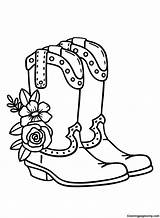 Western Boot Coloring Page  Boots Pages For sketch template