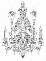 Premium Photo  An Ornate Gothic chandelier Magical Fantasy sketch template