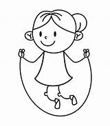 A Girl jumping rope coloring Page 48916568 Vector Art At Vecteezy sketch template