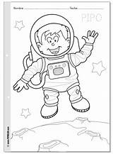 Pipo Astronauta  Colorea A En El Espacio Semana Mundial Del sketch template