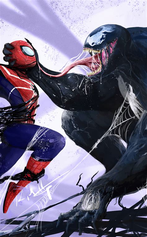 950x1534 Resolution Venom Vs Spider Man Art 950x1534 Resolution ...