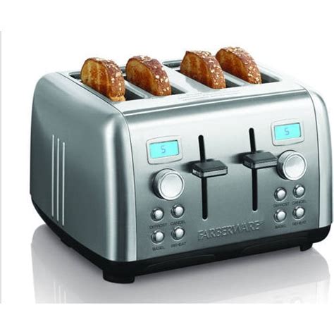 Farberware Digital 4 Slice Stainless Steel Toaster - Walmart.com