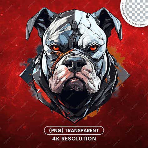 Premium PSD | Angry bulldog face illustration on transparent background