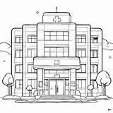 Download Hospital Building Coloring Page Pages Online  sketch template