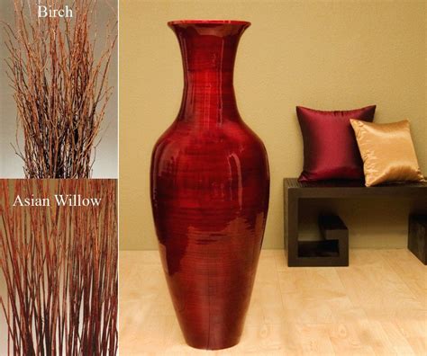 47" Tall Mahogany Red Floor Vase | Large floor vase, Tall floor vases, Floor vase