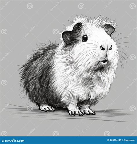 Realistic Guinea Pig Drawing In Zbrush Style Royalty-Free Illustration | CartoonDealer.com ...