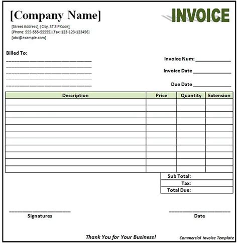 Invoice Template Open Office Writer - JMT Printable Calendar