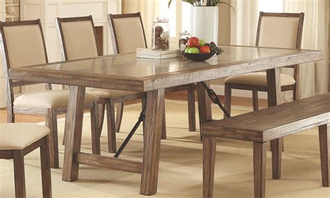 Colettte Rustic Oak Rectangular Dining Room Set, CM3562T, Furniture of ...