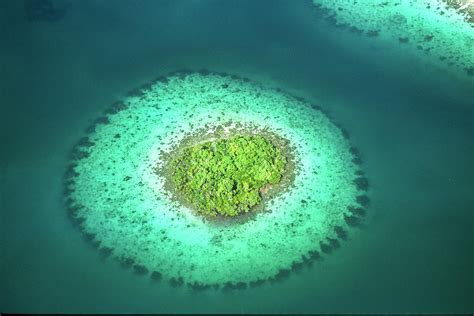 Aerial View Of Coral Island, Western Provinces, Solomon Islands ...