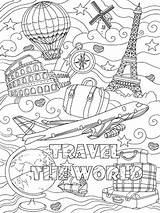 Travel Coloring Pages Printable Sketch Page sketch template