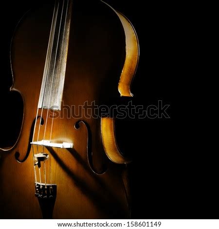 Cello Orchestra Musical Instruments Closeup On Black - Stock Image ...