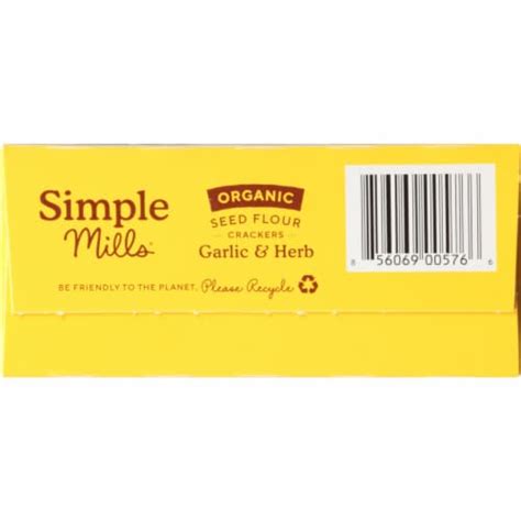 Simple Mills Organic Seed Flour Crackers - Garlic & Herb, 4.25 oz - Fry’s Food Stores