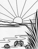 Sol Puesta Tramonto Zon Coucher Malvorlage Sonne Untergehende Sul  sketch template