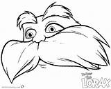 Lorax Mustache Coloring Page With Face  Free Printable Pages sketch template