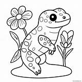 Cute Leopard Gecko With Flowers Coloring Page 29425 23253 sketch template