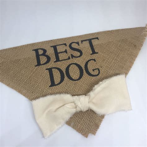 Best Dog Wedding Bandana with Bow tie Natural Burlap Pet | Etsy