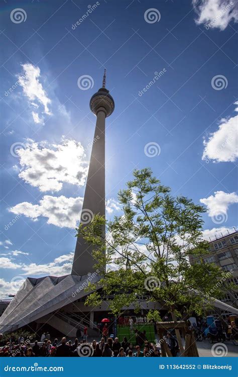 View of Berlin TV Tower or Fernsehturm Editorial Photography - Image of ...